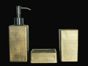 VENICE SET ORO/ARGENTO - Countertop glass soap dish _ Glass Design